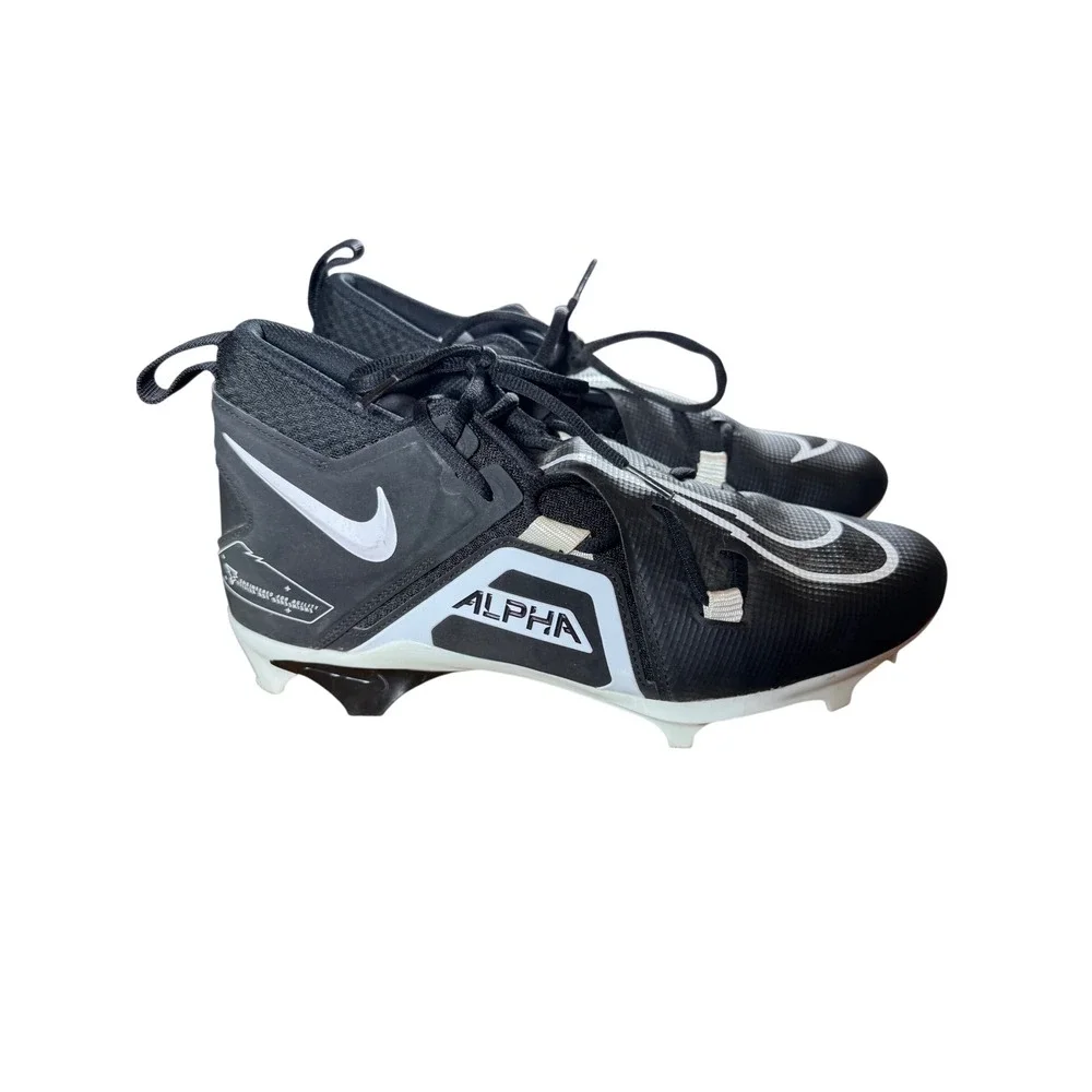 Nike Alpha Menace Pro 3 Black White Football Cleats Mens 9.5 CT6649-001